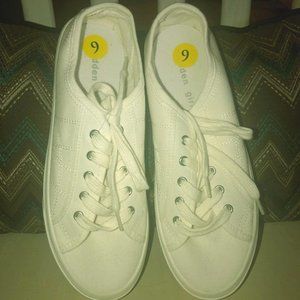 Madden Girl White Canvas Platform Sneakers